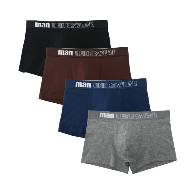 West Louis™ Men Breathable Trunk Cotton Underwear 4Pcs Pack