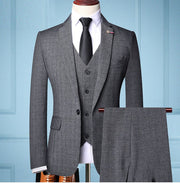 West Louis™ Gentleman Classic Plaid Formal Business Slim 3-Piece Suit