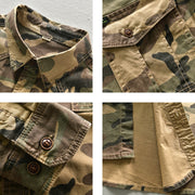 West Louis™ American Trendy Camo Multi Pocket Cargo Shirt