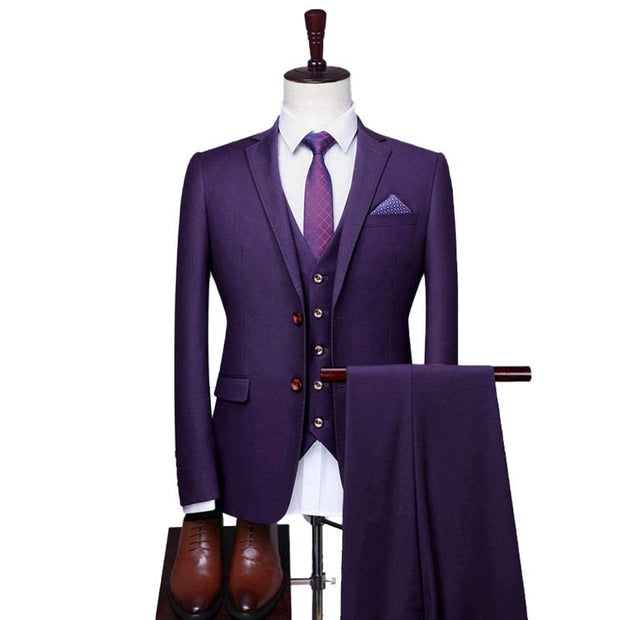 West Louis™ Single-Breasted Formal Business-Men Office 3Piece Suit