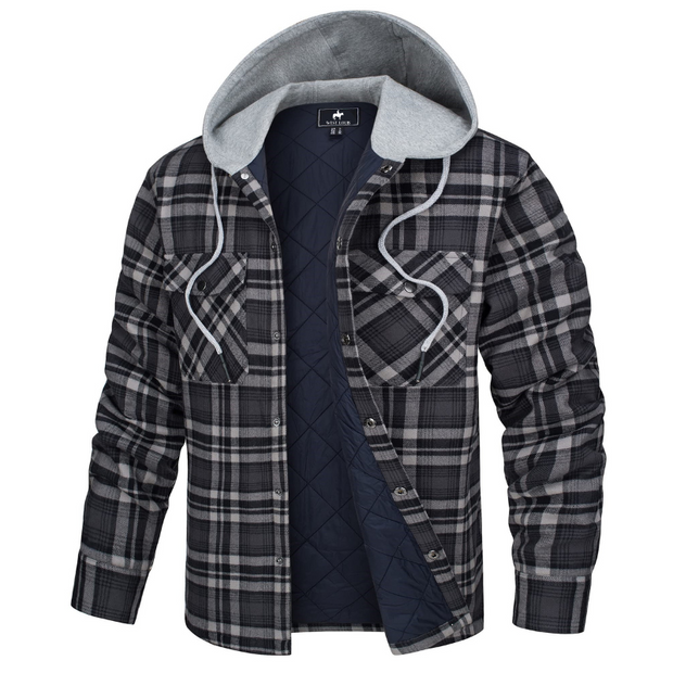 West Louis™ Lumberjack Cotton Flannel Hooded Jacket