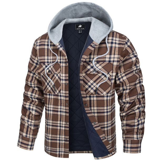 West Louis™ Lumberjack Cotton Flannel Hooded Jacket