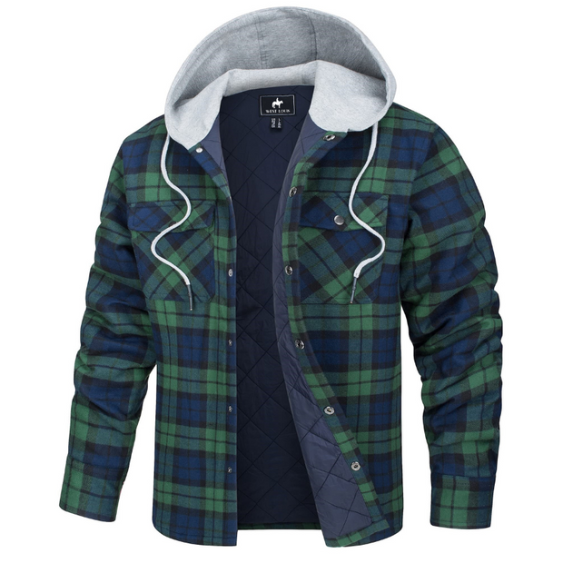 West Louis™ Lumberjack Cotton Flannel Hooded Jacket