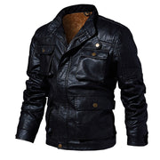 West Louis™ Pockets Outwear Leather Jacket