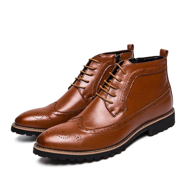 West Louis™ Ankle Brogues Boots With Zipper