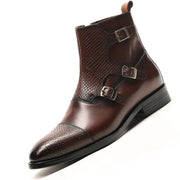 West Louis™ Grain Leather Boots With Buckles