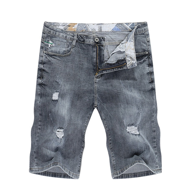 West Louis™ Ripped Stretch Denim Shorts