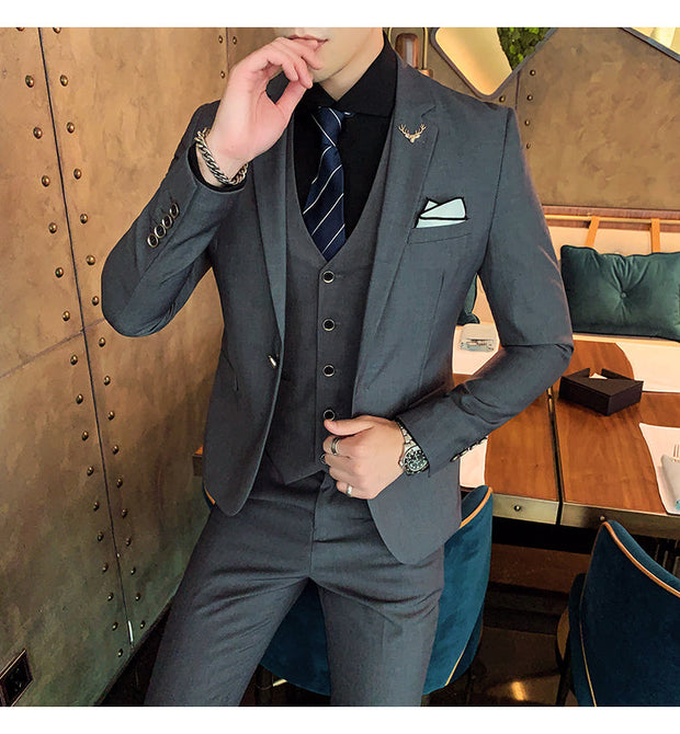 West Louis™ Brand Business Casual Slim Fit 3 Piece Suit