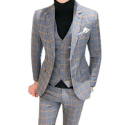 West Louis™ Luxury Business Formal Plaid Slim Fit Suit