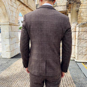 West Louis™ Tailored Viscose Elegant Plaid British 3 Piece Suit