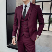 West Louis™ Brand Business Casual Slim Fit 3 Piece Suit