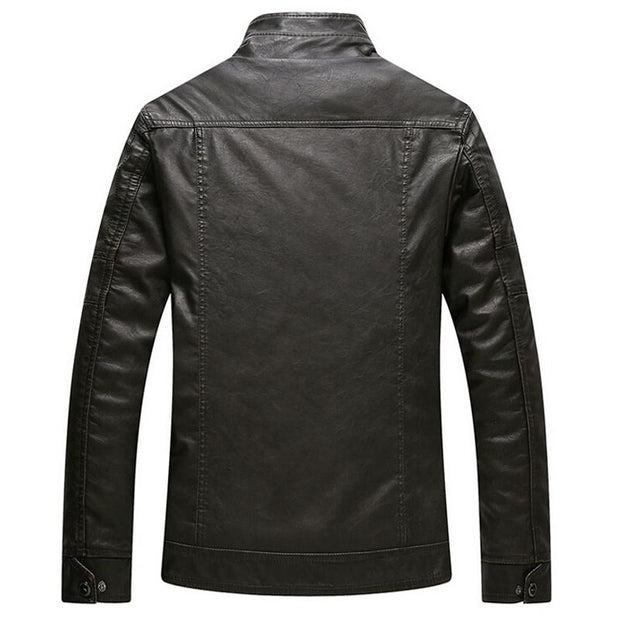 West Louis™ Thicken Washed Leather Windbreaker Jacket  - West Louis