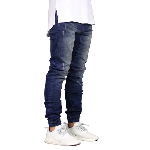 West Louis™ Denim Design Hip Hop Jogger Jeans