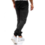 West Louis™ Hip Hop Washed Men Skinny Hole Jean  - West Louis