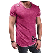 West Louis™ Ripped Slim Fit Cotton T-Shirt  - West Louis