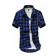 West Louis™ Red And Black Plaid Shirt Dark Blue / M - West Louis